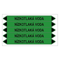 Značení potrubí, nízkotlaká voda,5 ks, 150 × 12 mm